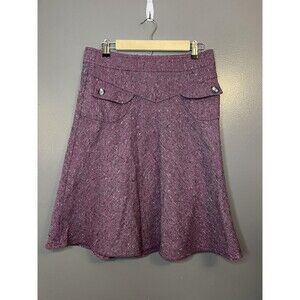 Necessary Objects Skirt Womens Medium Purple Wool Blend A-Line Tweed Made in USA
